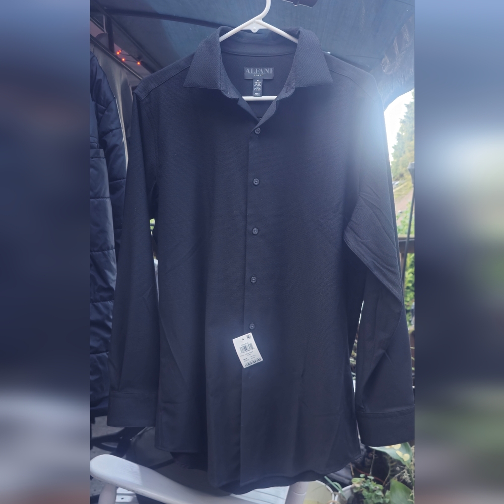 Alfani Slim Fit Black Shirt Sz. Medium